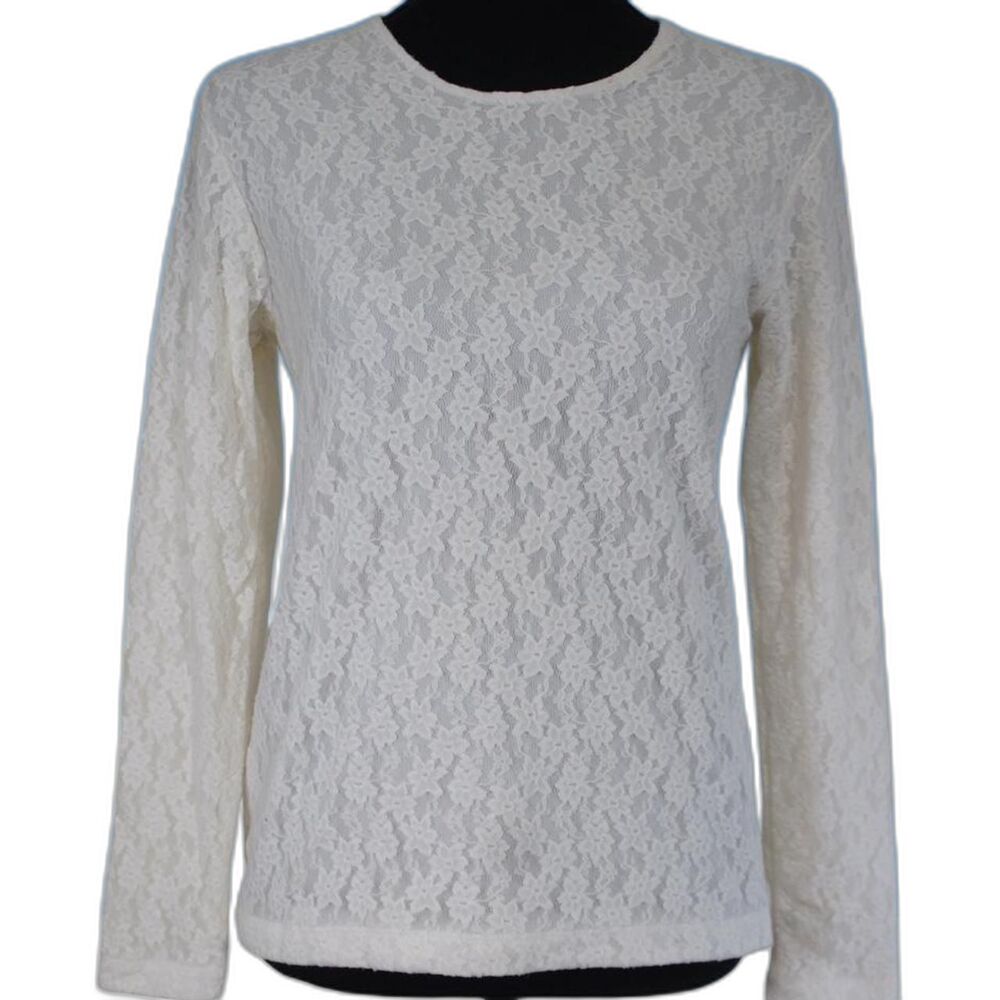 Jody California Made in USA Lace Long Sleeve Top